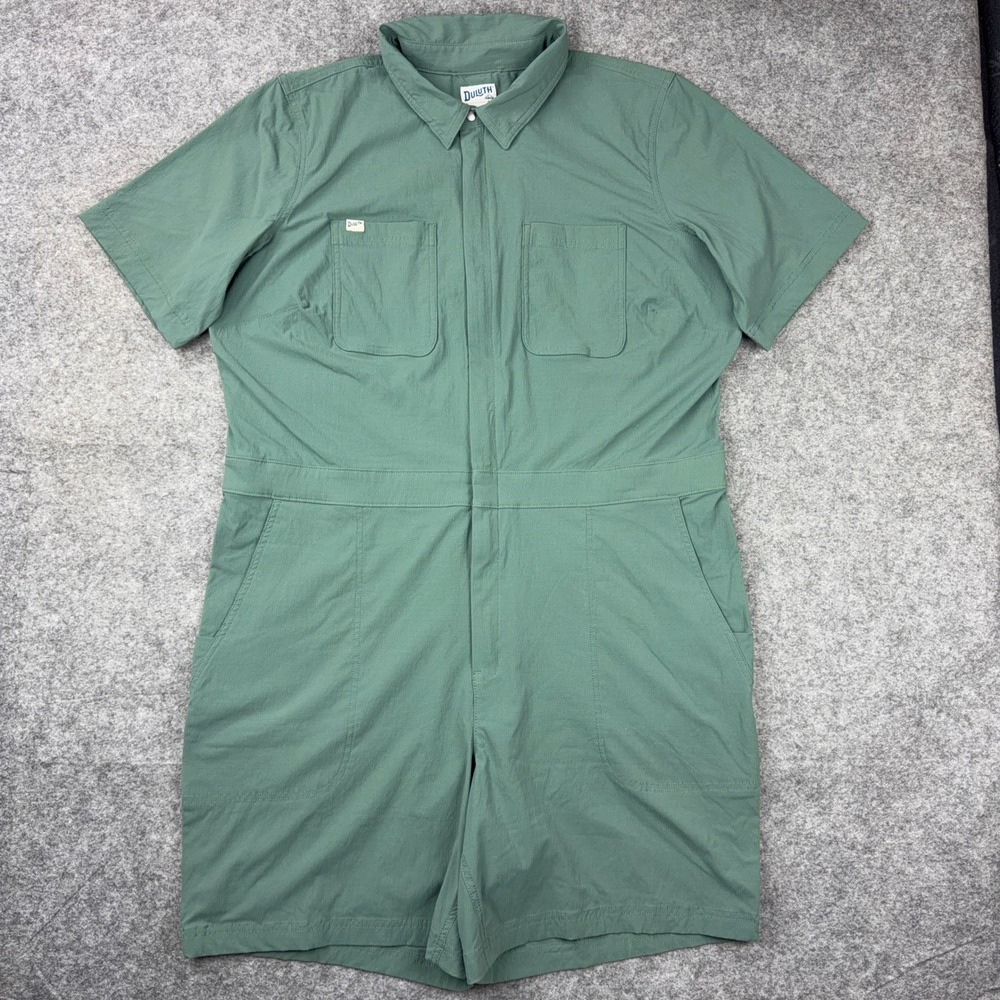 Duluth Jumpsuit Romper Womens XL Green Heirloom Gardening Short Coveralls Work